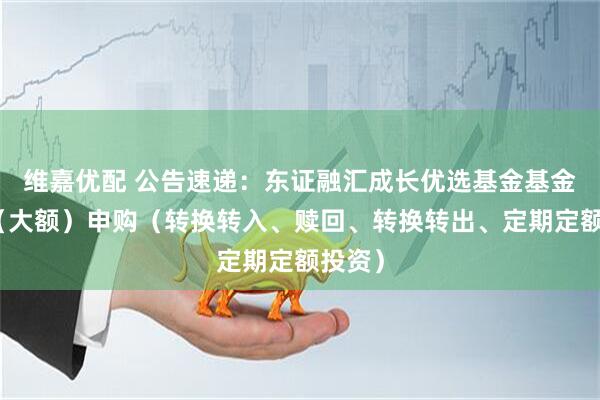 维嘉优配 公告速递:东证融汇成长优选基金基金暂停(大额)申购(转换转入、赎回、转换转出、定期定额投资)