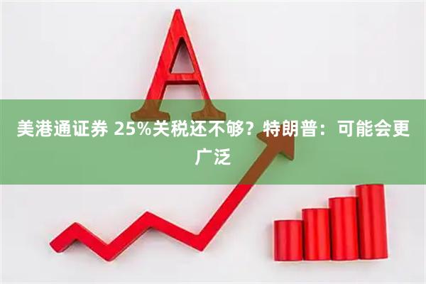 美港通证券 25%关税还不够？特朗普：可能会更广泛